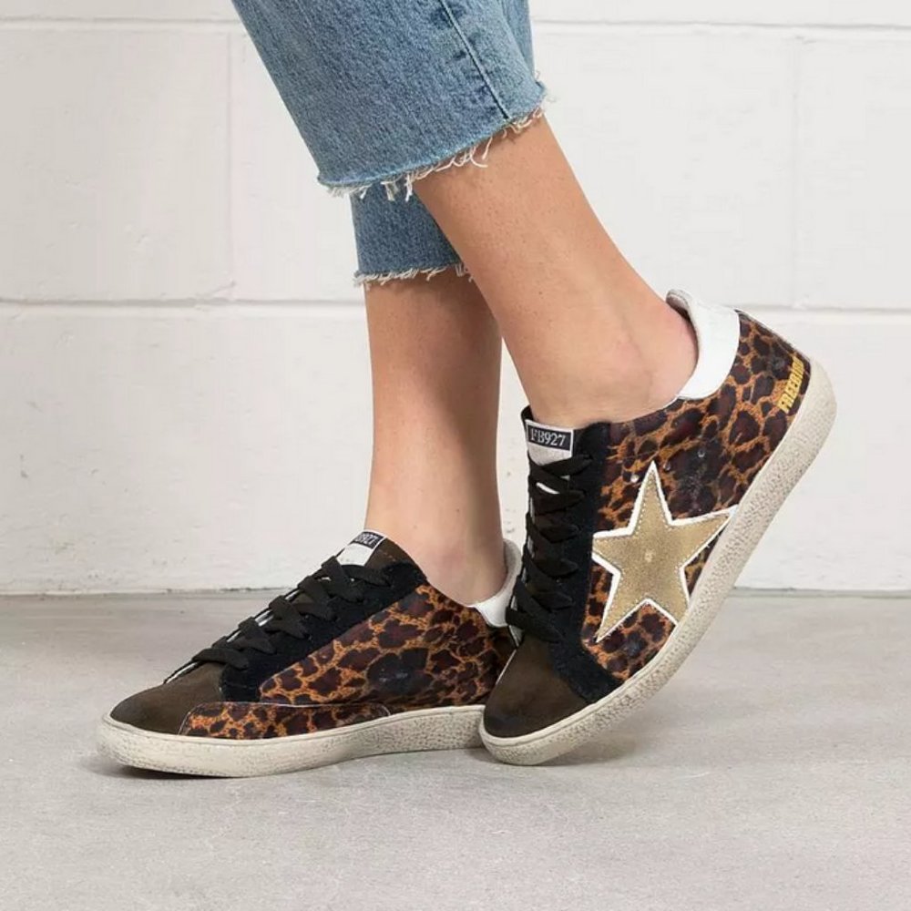 Freebird 927 by Steven Distressed Leopard Leather Sneaker - GUC